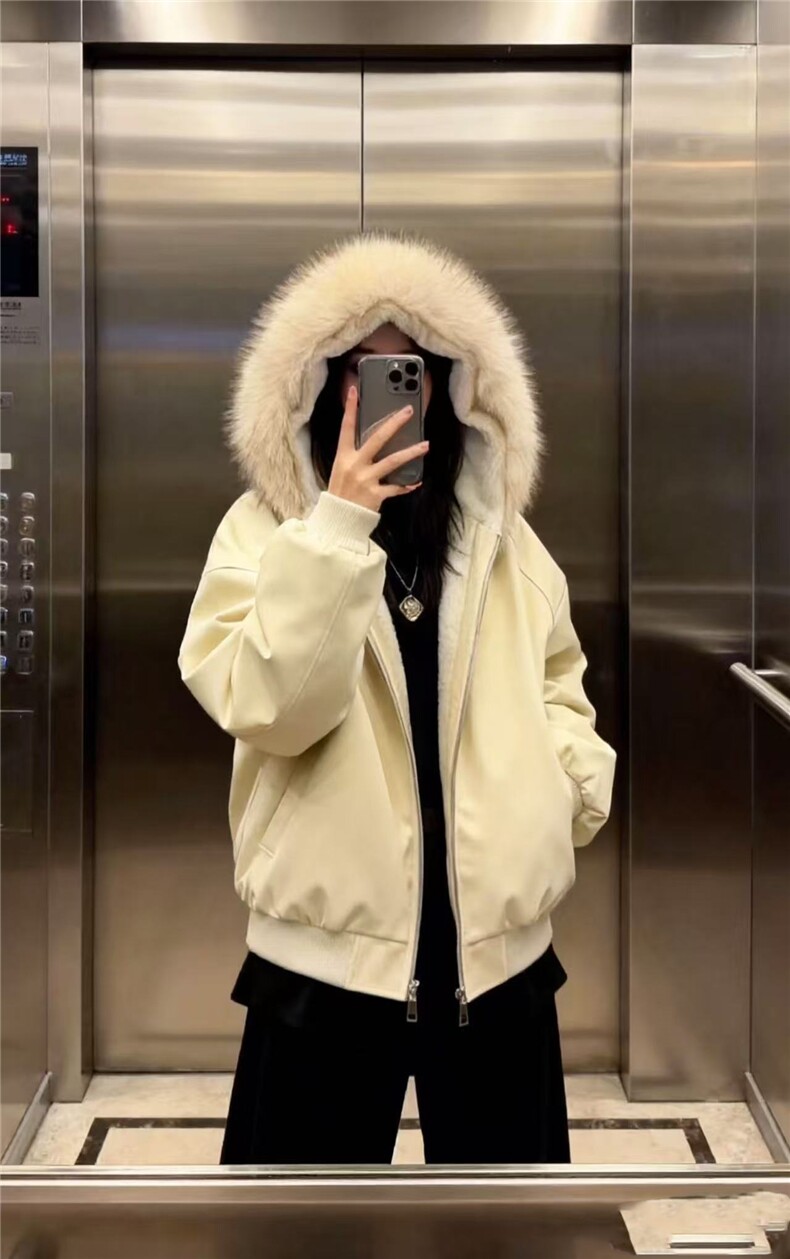 网图复古基础连帽大毛领棉衣冬季简约加厚保暖宽松棉服,男装棉衣,电商C307