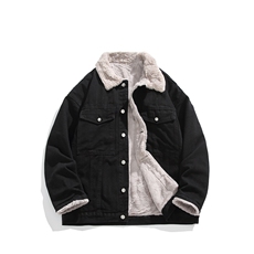 现货加绒牛仔棉服男冬季棉衣外套羊羔绒翻领夹克毛领MY2220-P110，男装夹克，星座1103-3