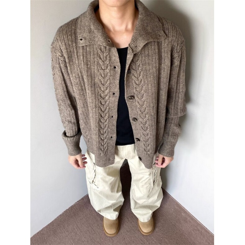 百搭百花绒开衫毛衣新款原宿简约潮流时尚流行文艺M6634,男装针织衫/毛衣,星座1116A（原606A-3）