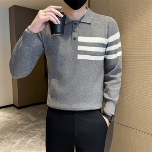 秋冬店主风社会小伙POLO领套头针织衫301A-1/M92/P58图片