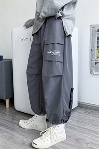 秋季男降落伞宽松直筒高街潮牌工装休闲长裤K807p25图片