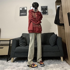 自家图主推货足大码黑色毛边微喇黄泥牛仔裤直筒裤K10-P50，男装牛仔裤，星座205