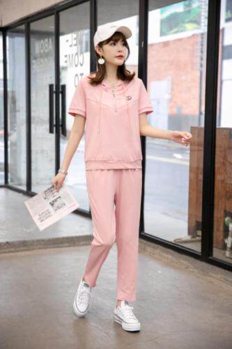 现货供应：卫衣面料休闲套装M一XXL，女装卫衣/绒衫，拉思维加丝