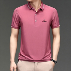 夏季男士短袖POLO衫2024新款半袖T恤休闲商务爸爸装翻领上衣男P40，男装Polo衫，钱塘6003（原4033）