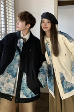 1港风情侣刺绣拼接设计棉衣大码M-5XL夹克棉服外套8706P115控158，男装夹克，星座226-2