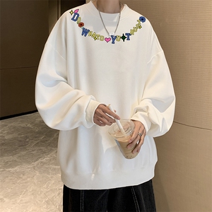 5XL华夫格卫衣男大码胖子圆领长袖t恤 HW76381-P30加绒款-P40图片