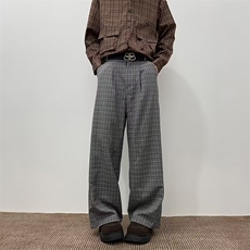 自家图~老钱风威尔逊英伦千鸟格A字褶休闲裤西裤CK781/特P50，男装西裤，电商B350