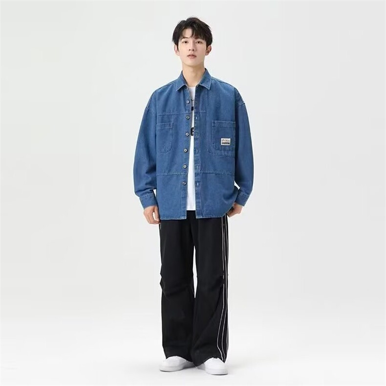 1506/Q11080/P54新款衬衫男秋装宽松上衣男生潮流百搭休闲外套,男装衬衫,星座1506