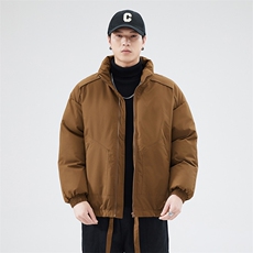 现货冬季美式休闲加厚雪山外套夹克立领纯色三防户外工装棉服，男装夹克，电商A443