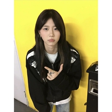 美式高街字母贴布开衫卫衣外套JK0158-P50，女装短外套，星座313A(原308A-2)