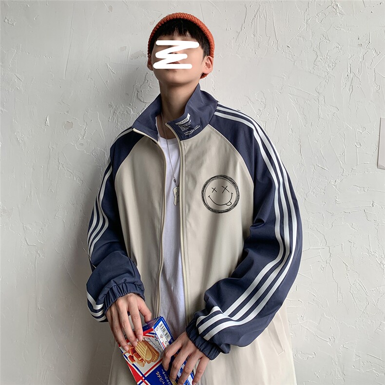 秋冬韩版潮流宽松学生夹克男立领港风外套潮男JK6101P55控68,男装夹克,电商A268A