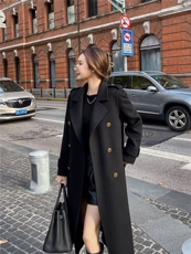 2025收腰毛呢外套女秋冬季长袖宽松高级感斗篷大衣高级感，女装毛呢外套，宸诺服饰