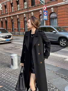 2025收腰毛呢外套女秋冬季长袖宽松高级感斗篷大衣高级感图片