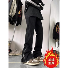1506/QK80010/P46潮男士痞帅春季潮宽松阔腿青少年微喇拖地裤，男装休闲裤，星座1506