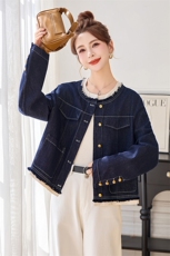 时尚拼接假两件小香风牛仔短外套女2025春秋新款洋气减龄夹克上衣，女装短外套，沁沁公主