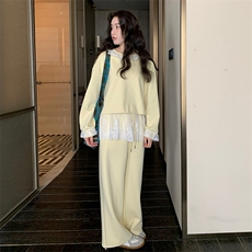 2025秋款现货蕾丝拼接运动套装2C090-1855-P165-K248，女装套装/套裙，2C090