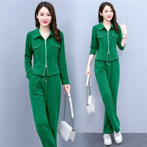 休闲运动套装女2025新款春秋时尚高端品牌妈妈洋端庄大气质两件套图片