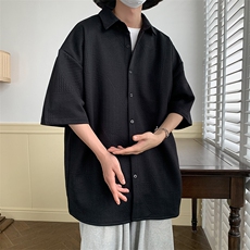 短袖衬衫男夏季新款港风宽松提花衬衣CS013-P38，男装衬衫，星座214-3
