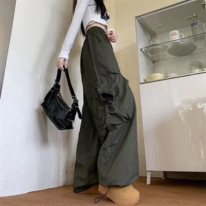 复古阔腿工装裤男士嘻哈春秋季新款抽绳束脚宽松休闲A636/P50图片