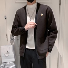 秋季新款针织开衫男小蜜蜂绣花男式外套夹克韩版修身毛衣M802，男装针织衫/毛衣，星座1116A-2（原606A-1）