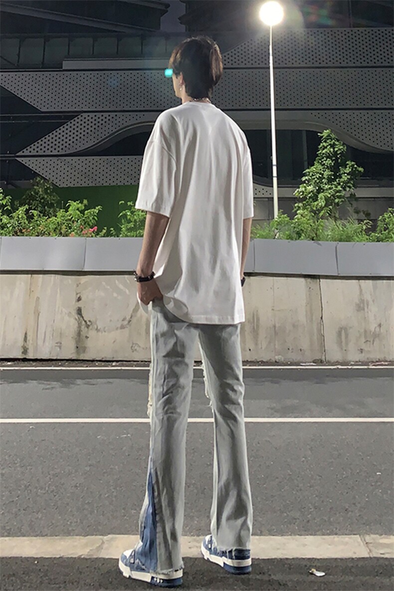 美式高街ins小众破洞牛仔裤货号K751P60,男装牛仔裤,电商A063
