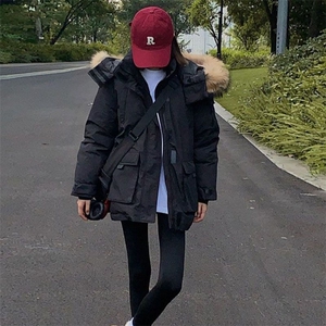 高级感大毛领棉服女2025冬季新款宽松工装棉衣外套bf潮图片