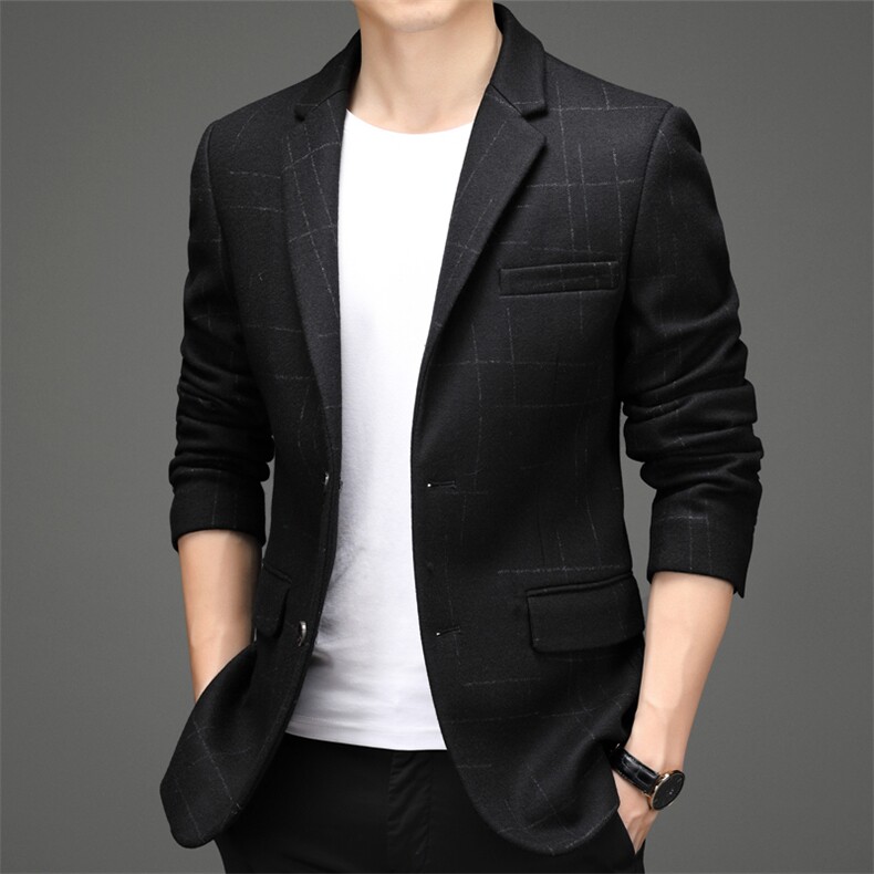 羊毛休闲外套男士冬商务休闲单西服宽松商务休闲西装YLA8601-P300,男装西服,电商B212（原钱塘6029）