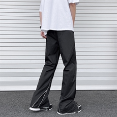 休闲裤男士韩版潮流高街帅裤脚拉链开衩2024秋冬ins长裤K5781-P46，男装休闲裤，星座412-2