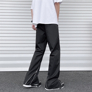 休闲裤男士韩版潮流高街帅裤脚拉链开衩2024秋冬ins长裤K5781-P46图片
