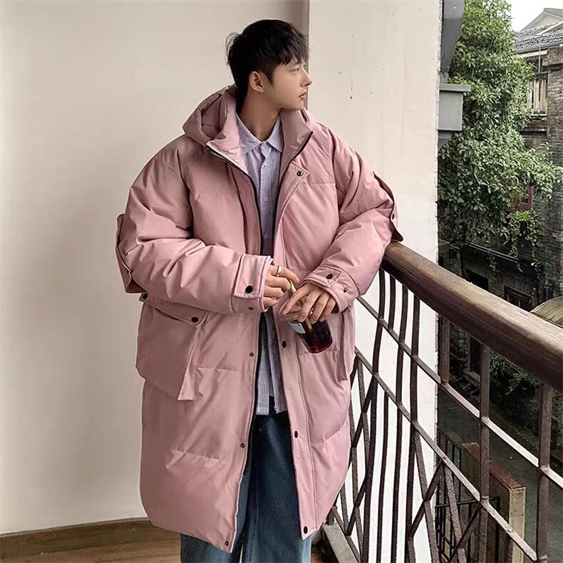 (网图)情侣长款羽绒服BT港风潮牌加厚连帽休闲313B-YJ2306-P120,男装羽绒服,星座313B