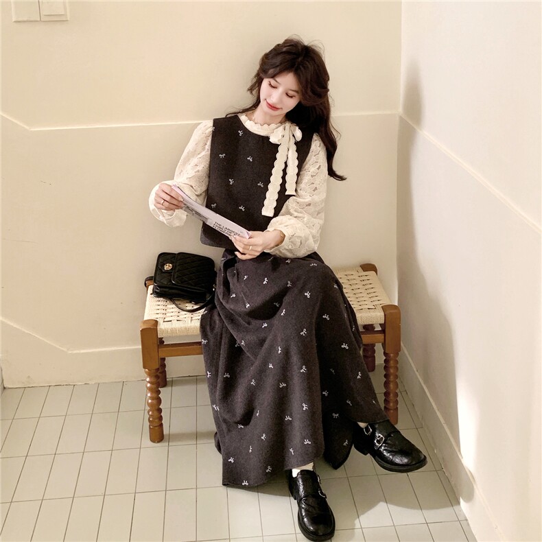 出货春装蕾丝衬衫＋重工绣花套装3件套2c198-6819-P205-K308,女装套装/套裙,2C198