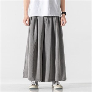 21夏装薄款风棉麻休闲裤直筒阔腿裤日系港风冰丝男K128/P70，男装休闲裤，钱塘713
