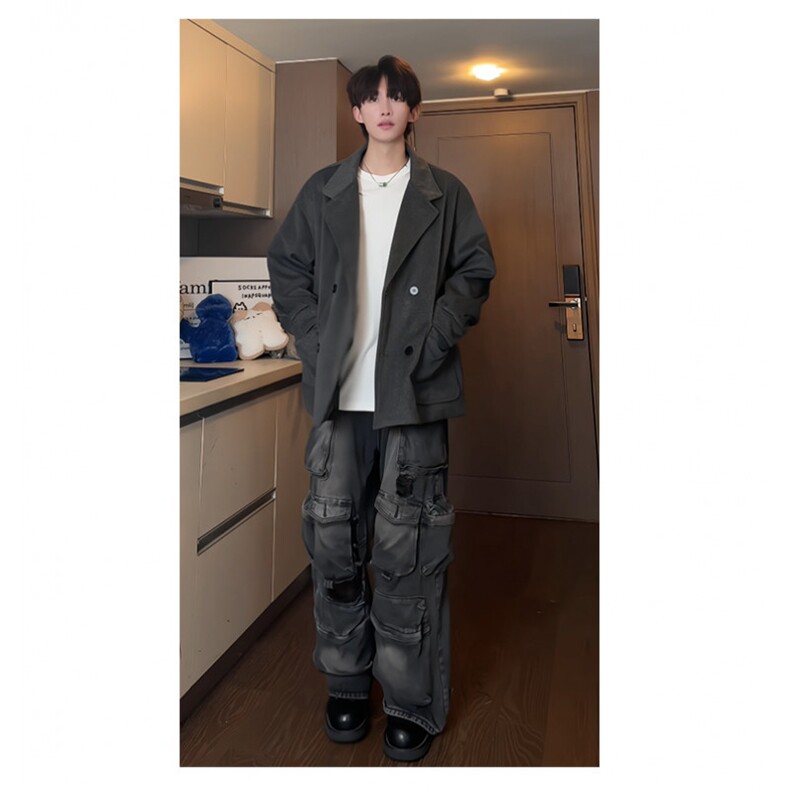 羊驼绒双排扣加绒加厚毛呢大衣504-F57-P90控128（加绒P100控148,男装毛呢大衣,星座504