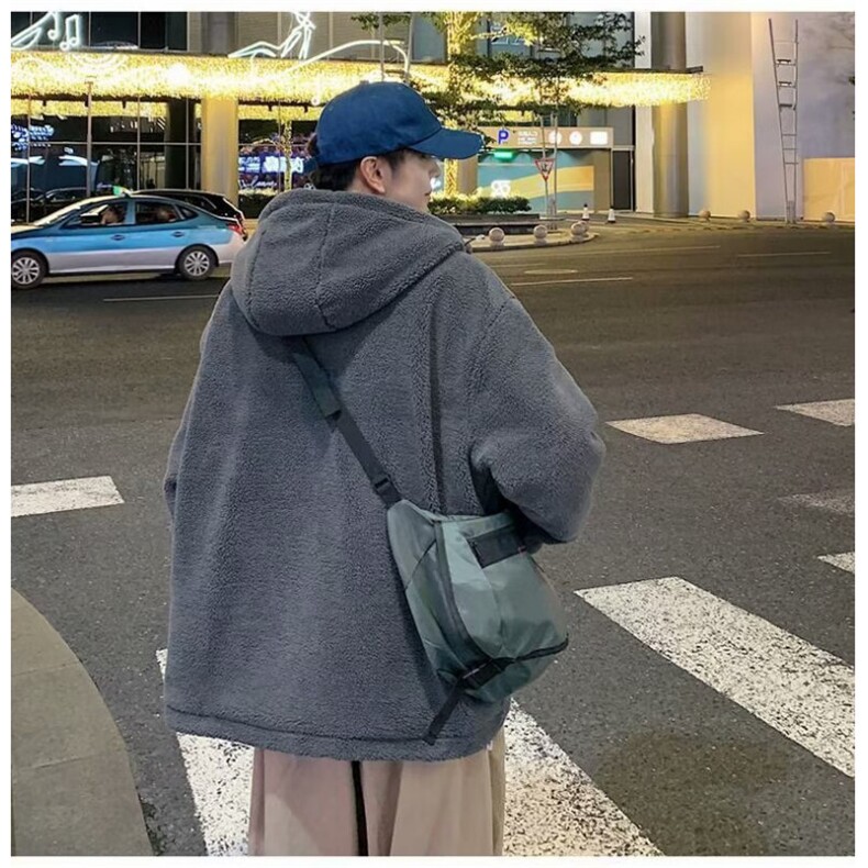暗黑系连帽羊羔绒棉服男生冬季ins潮牌复古痞帅棉衣休闲加厚外,男装棉衣,星座218-1（原230）