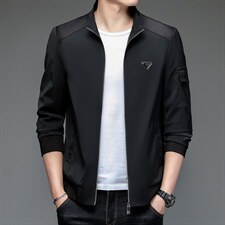 B-N9918男士2023年春季新款长袖休闲立领外套青年拉链夹克P115图片