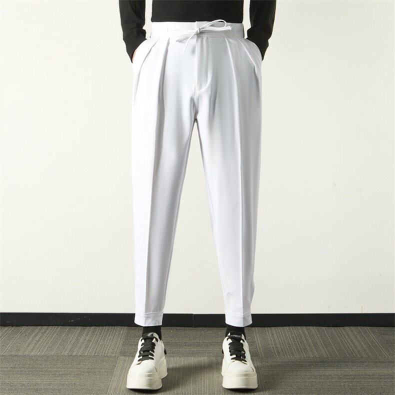 秋季新款男韩版宽松百搭潮流休闲西裤自然腰九分西装哈伦K27/P42，男装西裤，星座506