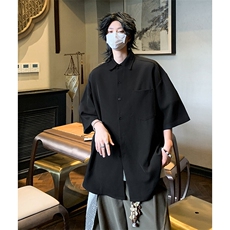 X2393TP35-48衬衫男款夏季新品上衣简约感短袖小众外套潮，男装衬衫，电商A102