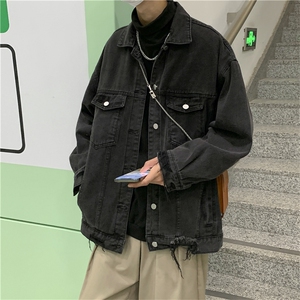 ins潮牌工装牛仔夹克男春秋季宽松JK456P60图片