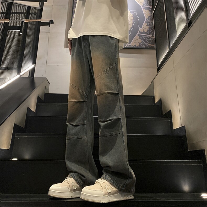 秋季新款高街微喇牛仔裤XZ604-KN21-P50控78,男装牛仔裤,星座604