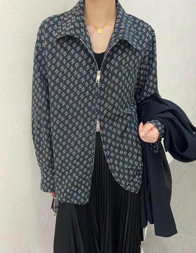 设计师款两穿印花衬衫，女装衬衫，JY.OUBEN