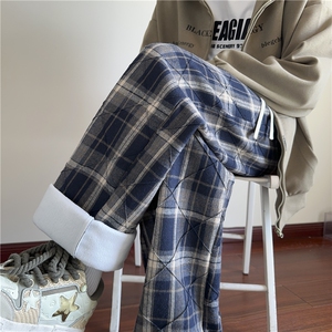 2025冬季新款加绒保暖复古格子宽松休闲裤B315-K862JR-p65控88