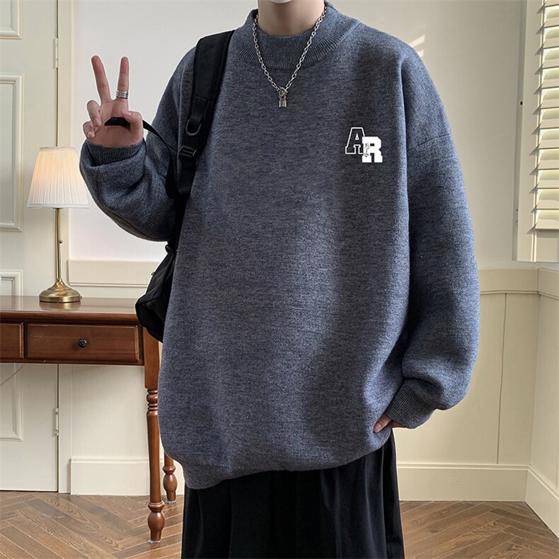 8XL半高领毛衣男大码胖子针织衫毛线衣M18369-P45加绒款-P65,男装针织衫/毛衣,电商A040