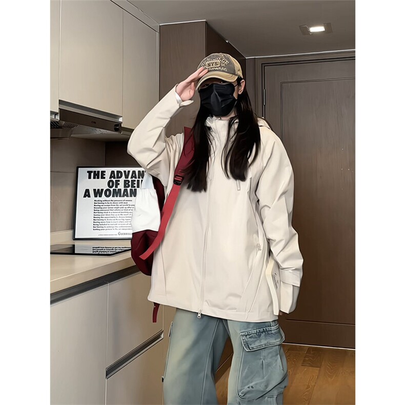 JK5010/P70春装新款个性冲锋衣夹克男潮上衣百搭外套图片
