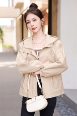 现货！！2024春秋新款休闲外套女时尚显瘦百搭夹克气质短款风衣，女装短外套，以桐