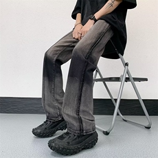 潮流水洗渐变牛仔裤高街休闲直筒裤K1485-P48，男装牛仔裤，星座1109-3