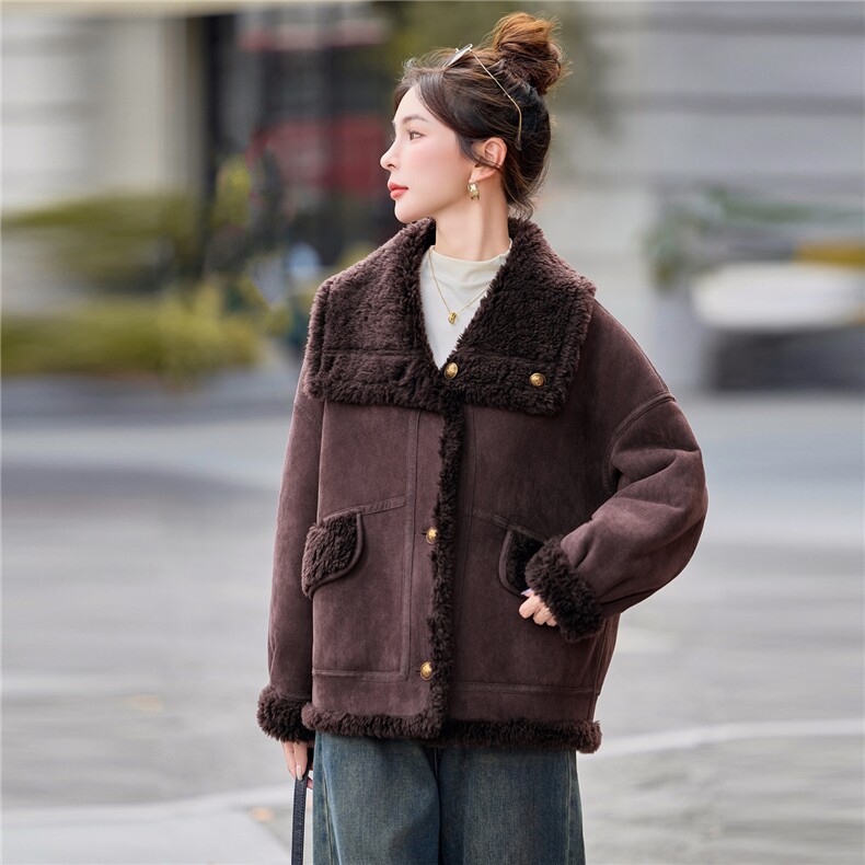 2025冬季新款~~双面穿皮毛一体,女装棉衣/棉服,意芙