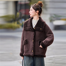 2025冬季新款~~双面穿皮毛一体，女装棉衣/棉服，意芙
