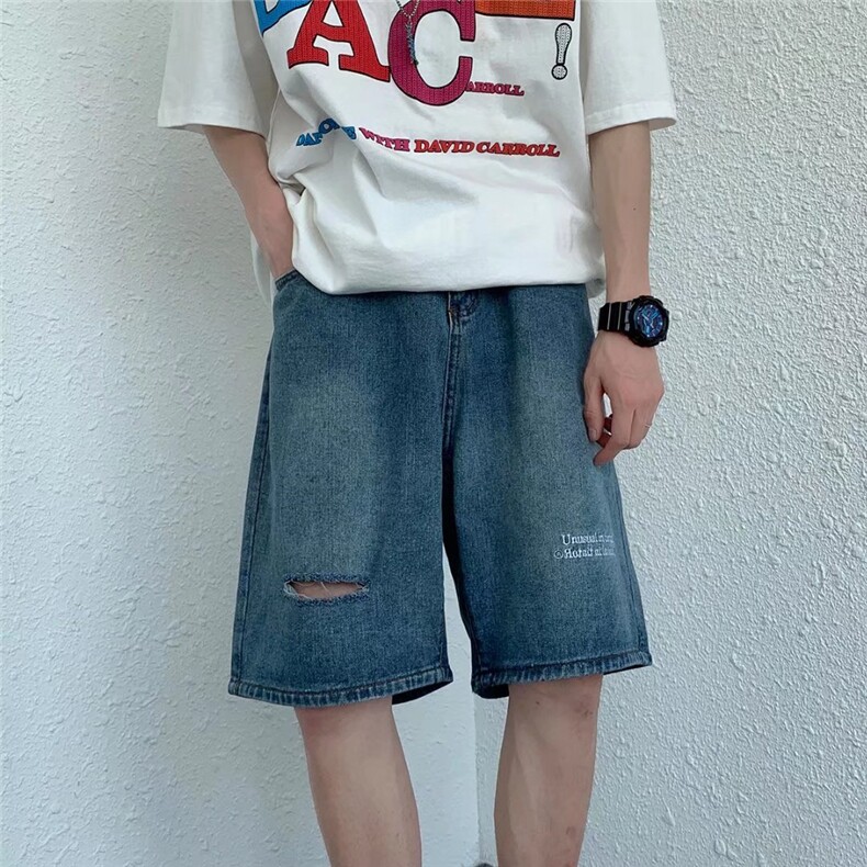 潮流春季牛仔裤男牛仔短裤N81P35图片