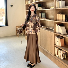 秋装新款高级印花上衣＋吊带连衣裙两件套2C135-8902P215K288，女装套装/套裙，2C135