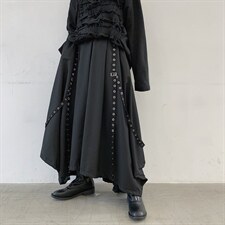 山本暗黑小众个性织带铆钉重工艺超大摆不规则裙裤A261-2180,男装卫裤,电商A246
